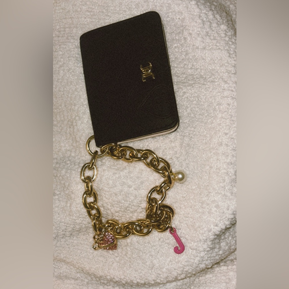 Juicy Couture Gold wallet with charm chain